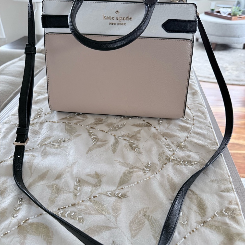 Kate Spade New York | Blush Nude Colorblock Leather Satchel - Picture 3 of 10
